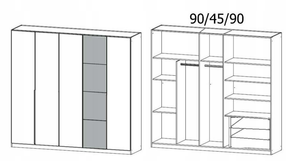 SZAFA GARDEROBA EDYTA 225*55*200 NOWOŚĆ Marka Meble Olejnik