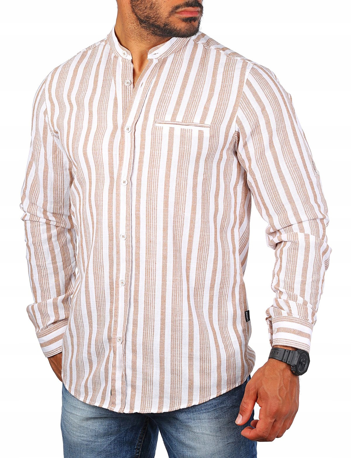 Prodyšná Letní Plážová Košile S Pruhy Velikost XL