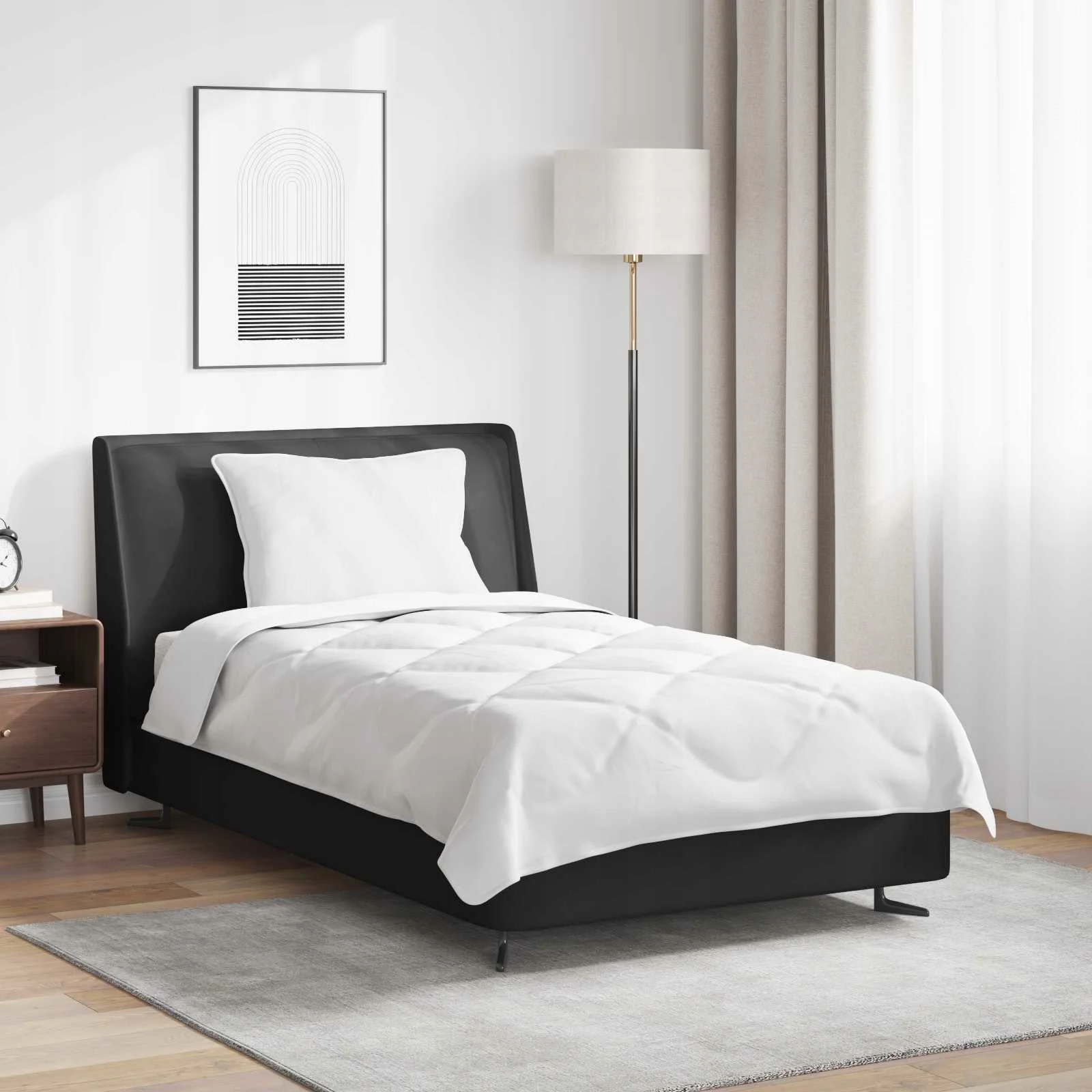 vidaXL Přikrývka s polštářem 2 pcs Bílá Mikrovlákno