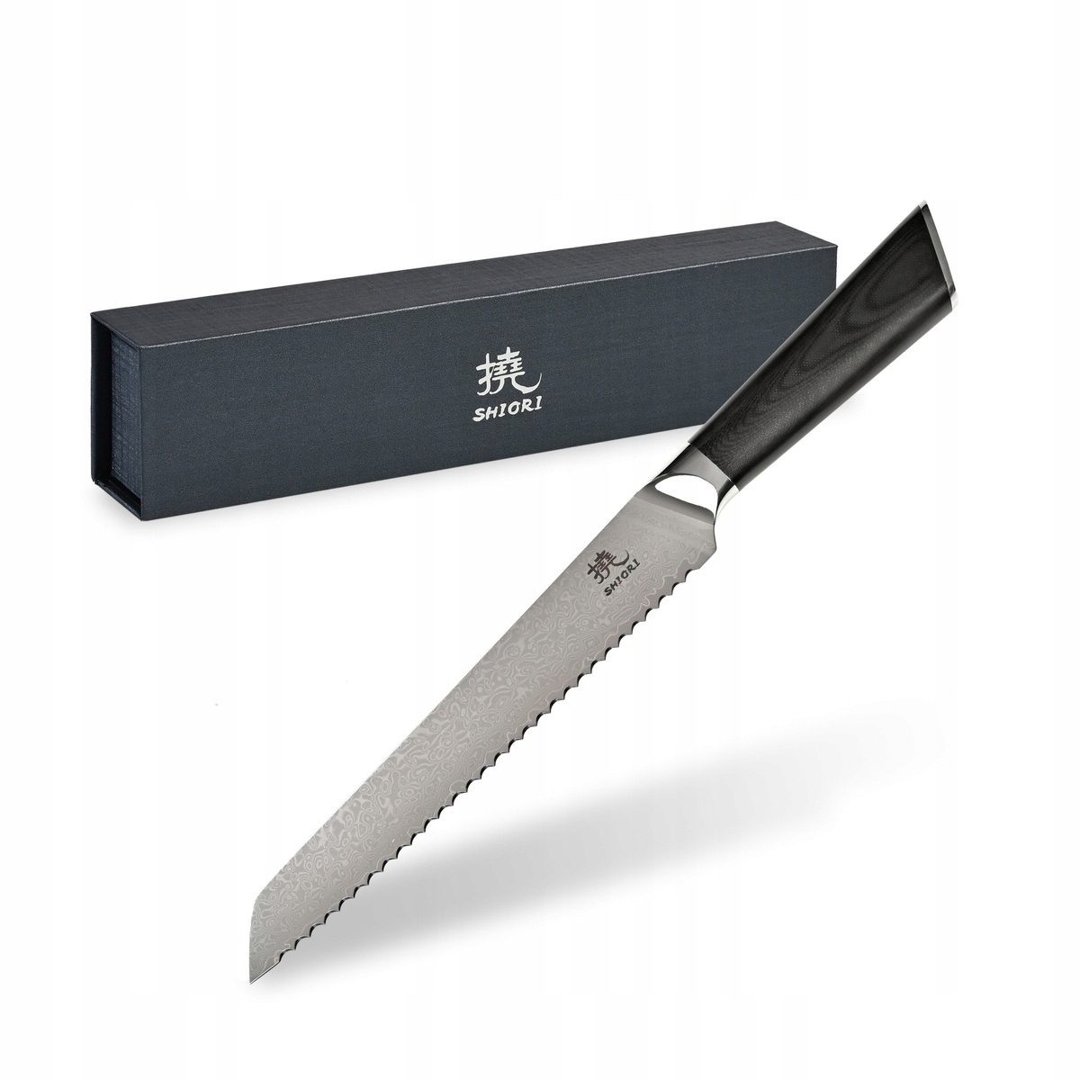 Shiori Hiashi Surai – nůž na krájení pečiva, ocel damascénská, 20,1 cm