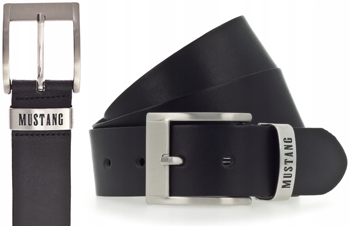 Kožený Opasek pro muže Ke Kalhotám Mustang Přírodní kůže, celková délka 103 cm