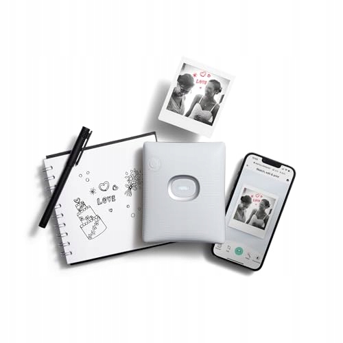 INSTAX Aparat Fotograficzny Square Link Ash White Kolorowy Druk — miniatura 3