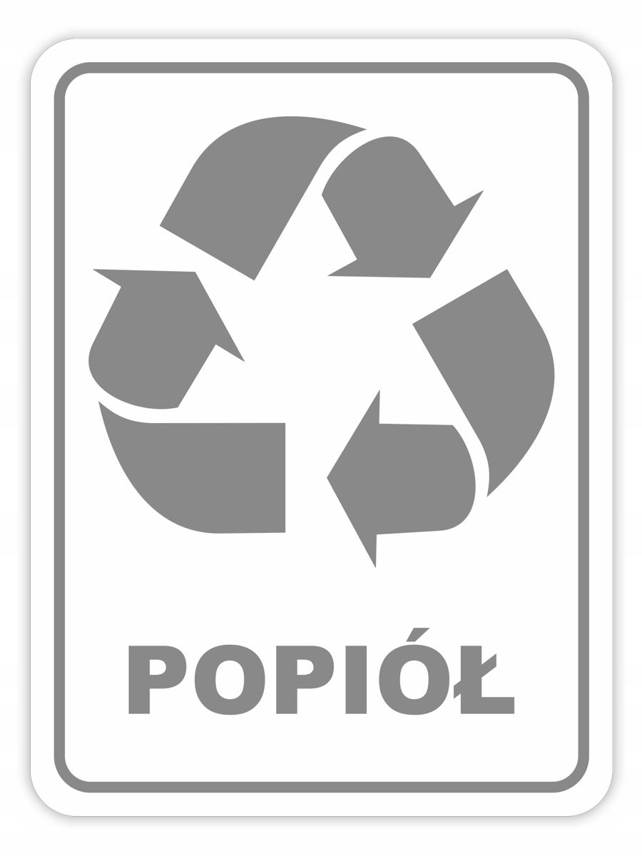 

Naklejka Popiół segregacja odpadów na kosz Duża