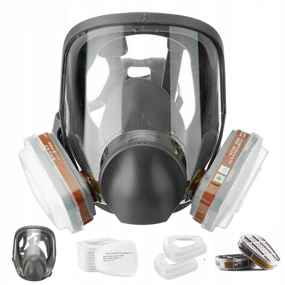 ZESTAW PEŁNOTWARZOWY MASKA LAKIERNICZA PRZECIWGAZOWA PRZECIWPYŁOWA NOWY Rozmiar uniwersalny