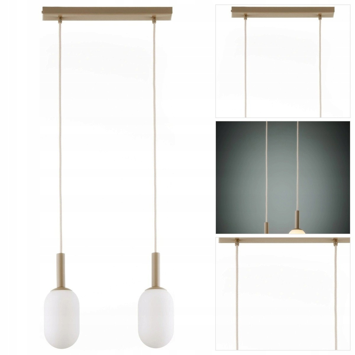Závěsná lampa béžová Pluum moderní nad kuchyňským ostrovem Sigma Lighting