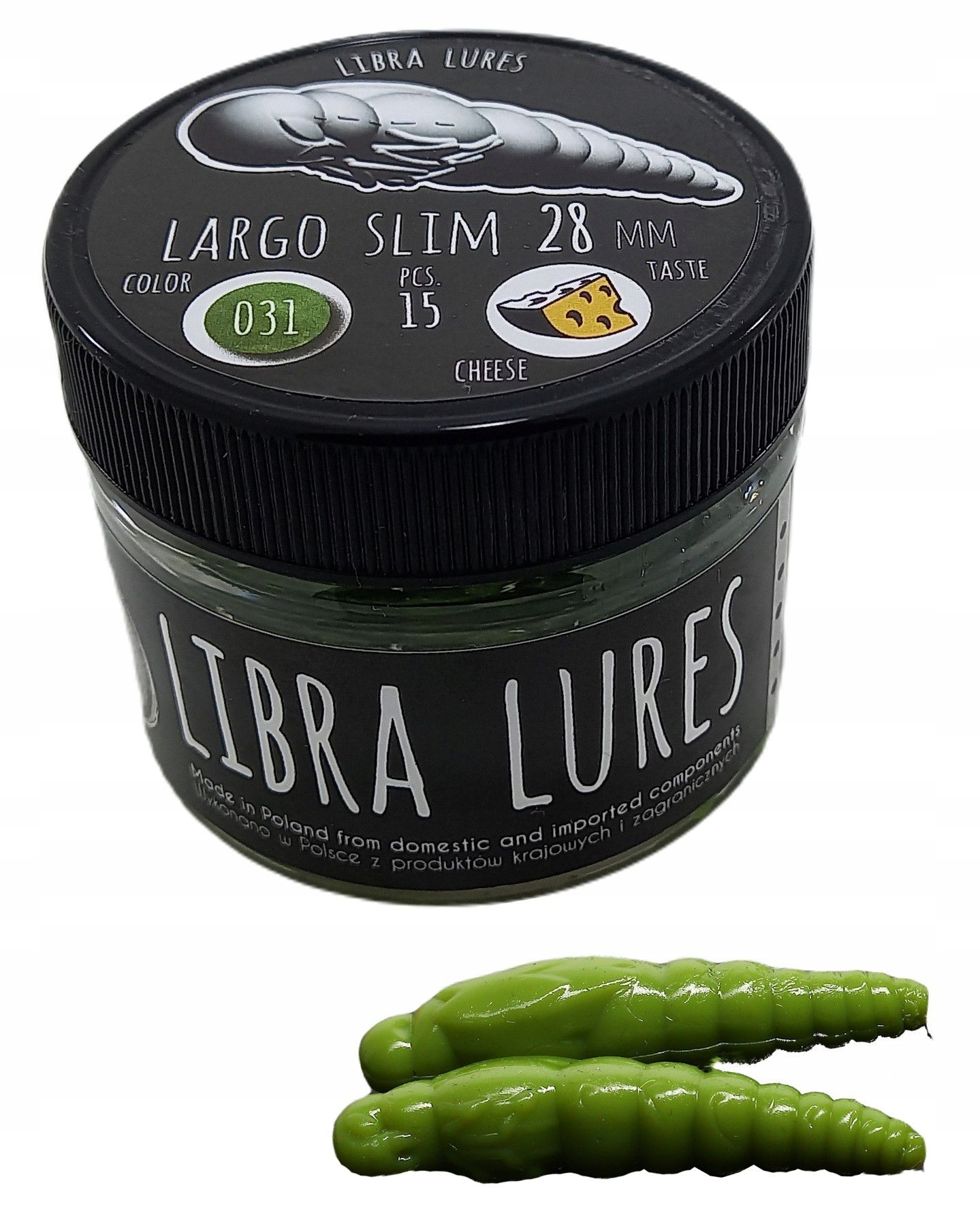 Libra Largo Slim 031 Olive Ser 3,4cm słoik Smak: Ser, Długość (cm): 3.4