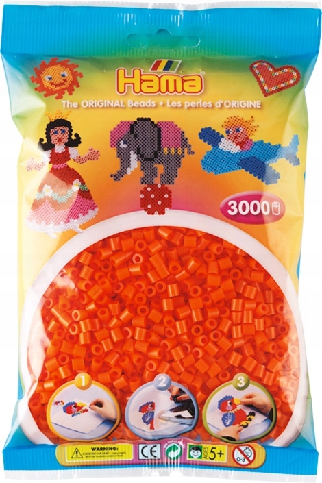 

Koraliki 3000 szt. pomarańczowe Hama MIDI 201-04