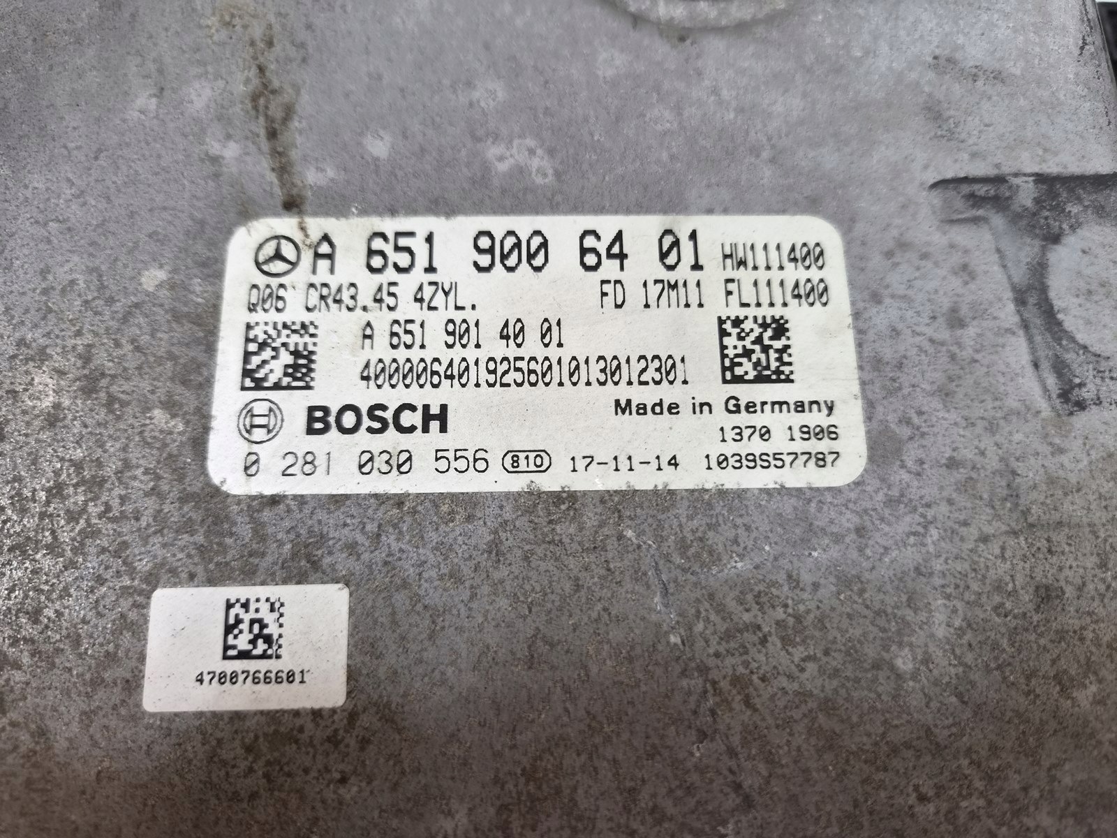 control unit of the engine module ecu 2.2 cdi MERCEDES GLC X253 W253 C253 A6519006401