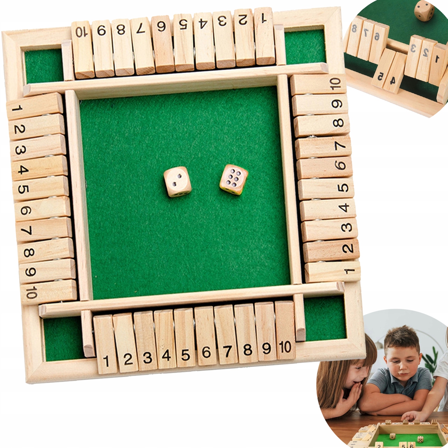 4 Gracz Shut The Box Gra W Picie Drewno Na Imprezę Rodzinną Pub Bar Board