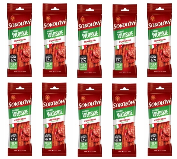 Levně 10 x 100 g Sokołów Gold Kabanosy italské bez lepku Půlka Kartonu