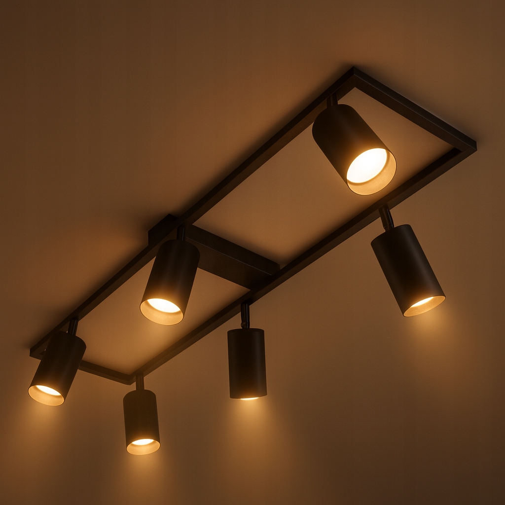Stropní Halogenové závěsné Led svítidlo 6x GU10 Pohyblivé nástěnné svítidlo