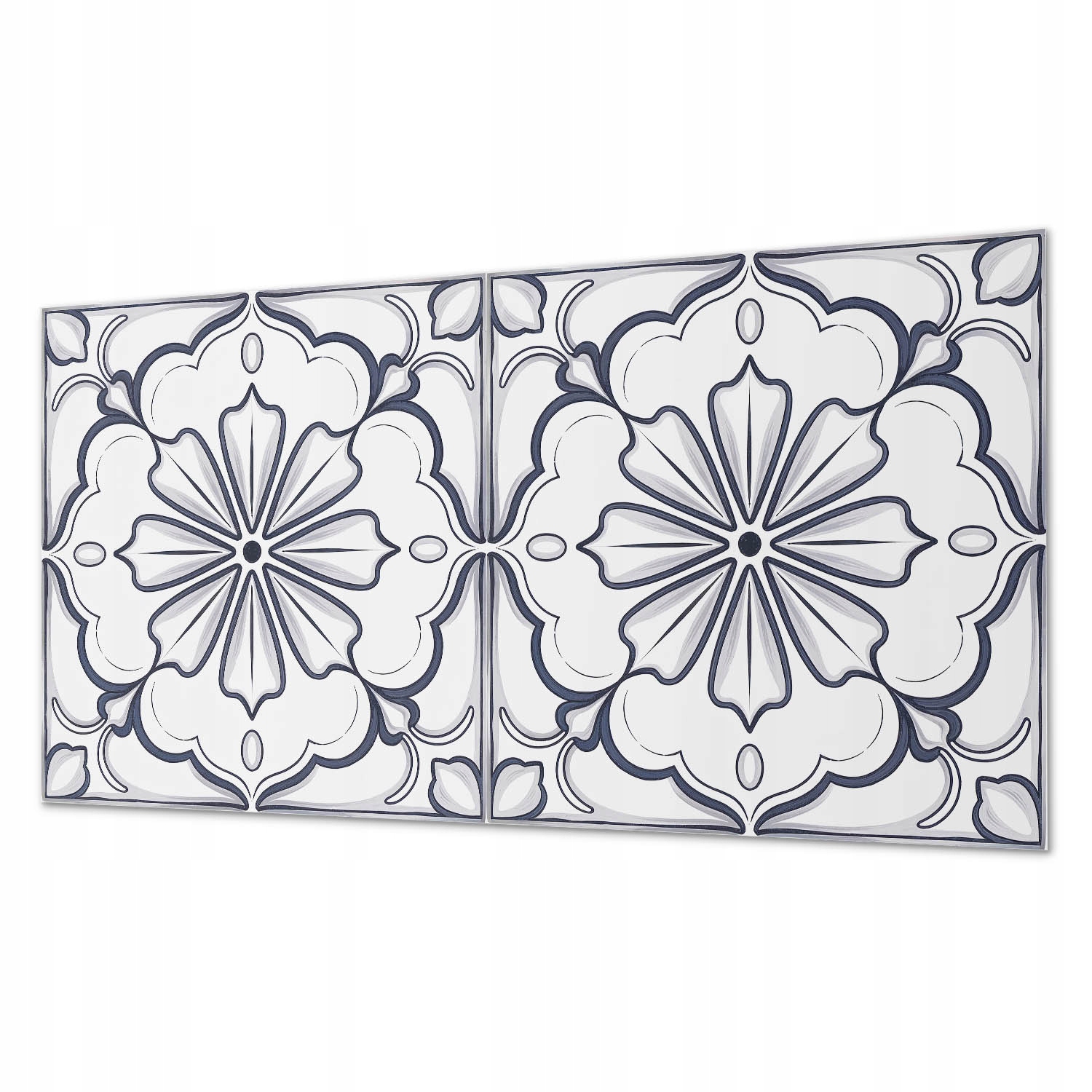 Vinylový panel s motívom do kuchyne Kreslenie kvetov na dlaždici 120 x 60 cm