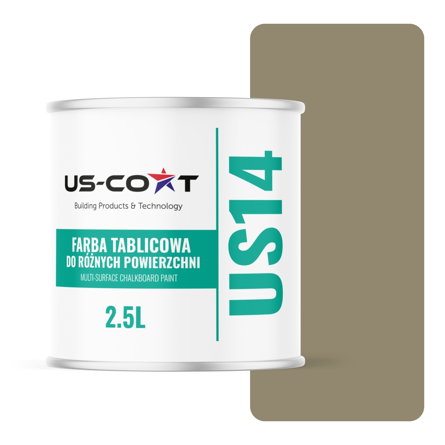 Tabuľová Farba Na Steny Písania Kriedou Farba Šedožltá RAL7034 2,5L Matná