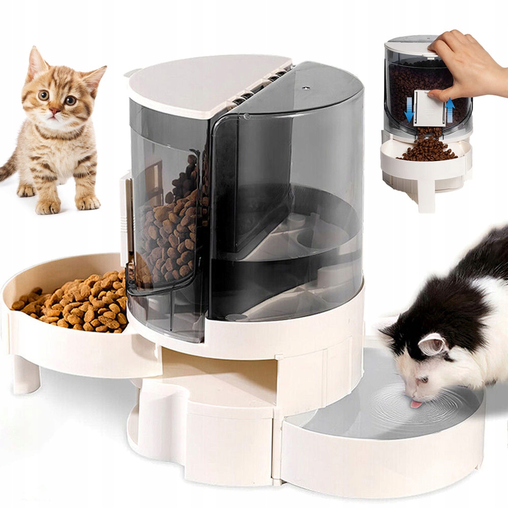 Levně Automatický Dávkovač Na Vodu A Krmivo Pro Kočky A Psa S Gravitačním Sifonem