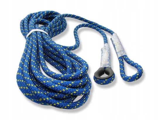 Horizontální zajišťovací kotevní lano 20 m s kausou En 795