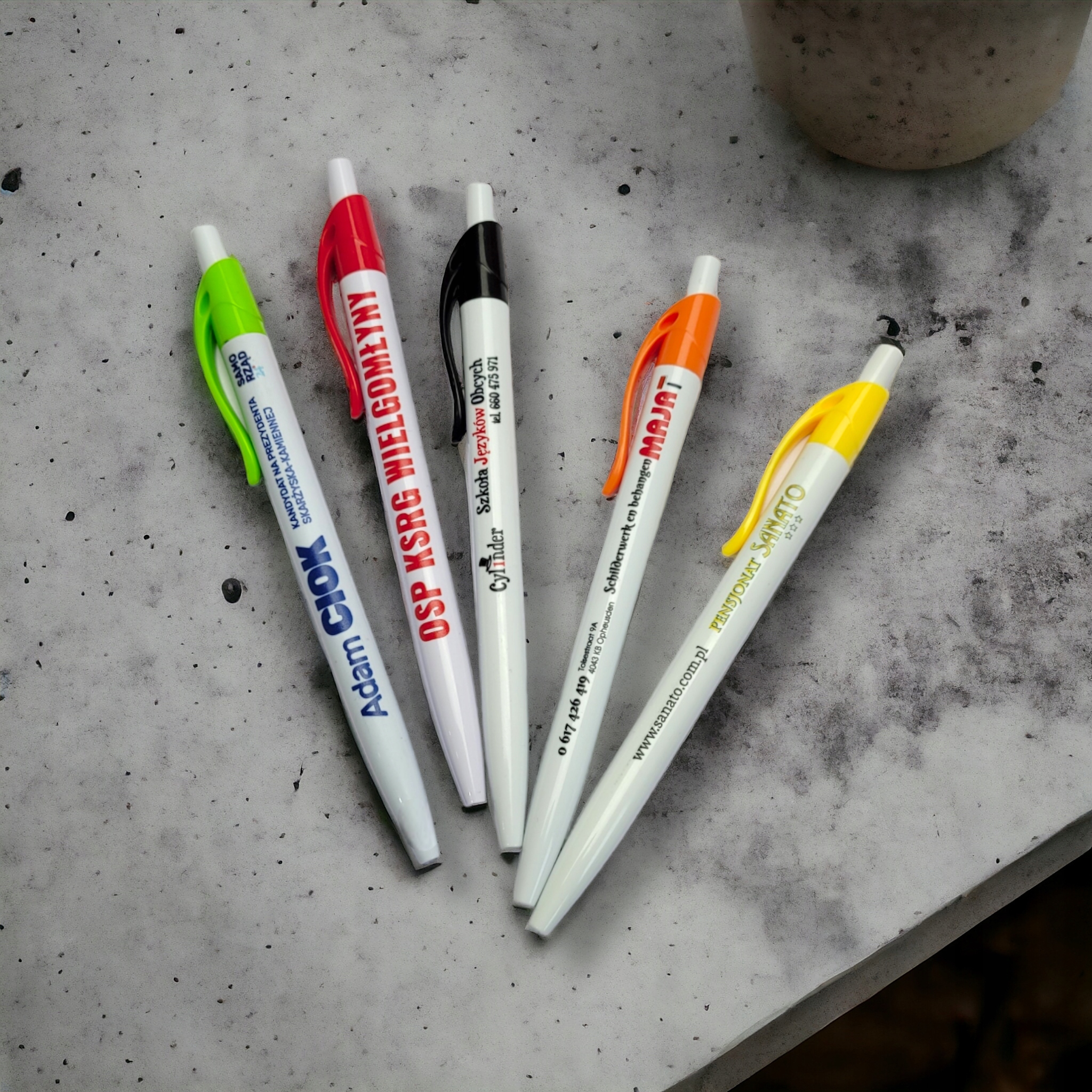 DŁUGOPISY reklamowe MARS z kolorowym nadrukiem >> CZARNY WKŁAD << Liczba sztuk w ofercie 1