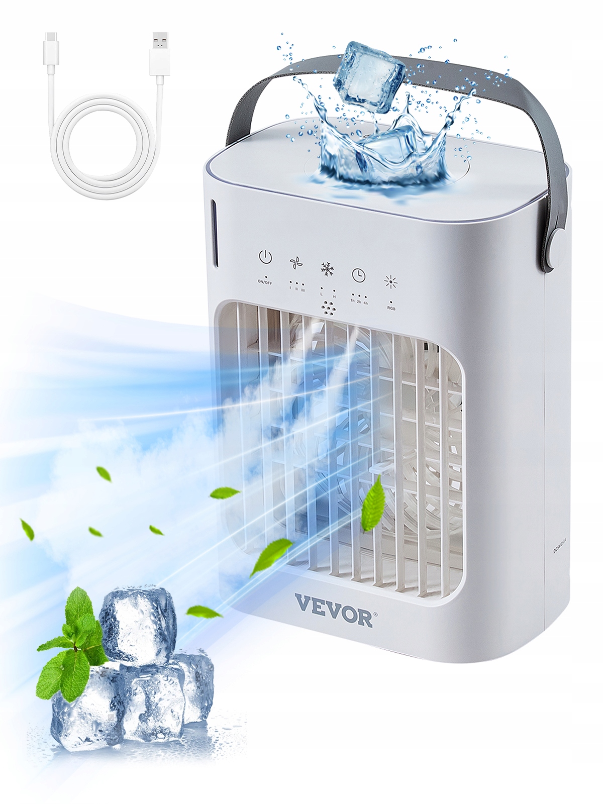 Vevor Prenosný Klimatizátor 4V1 Mini Klimatizátor 3-RÝCHLOSTNÝ Časovač 700 ML
