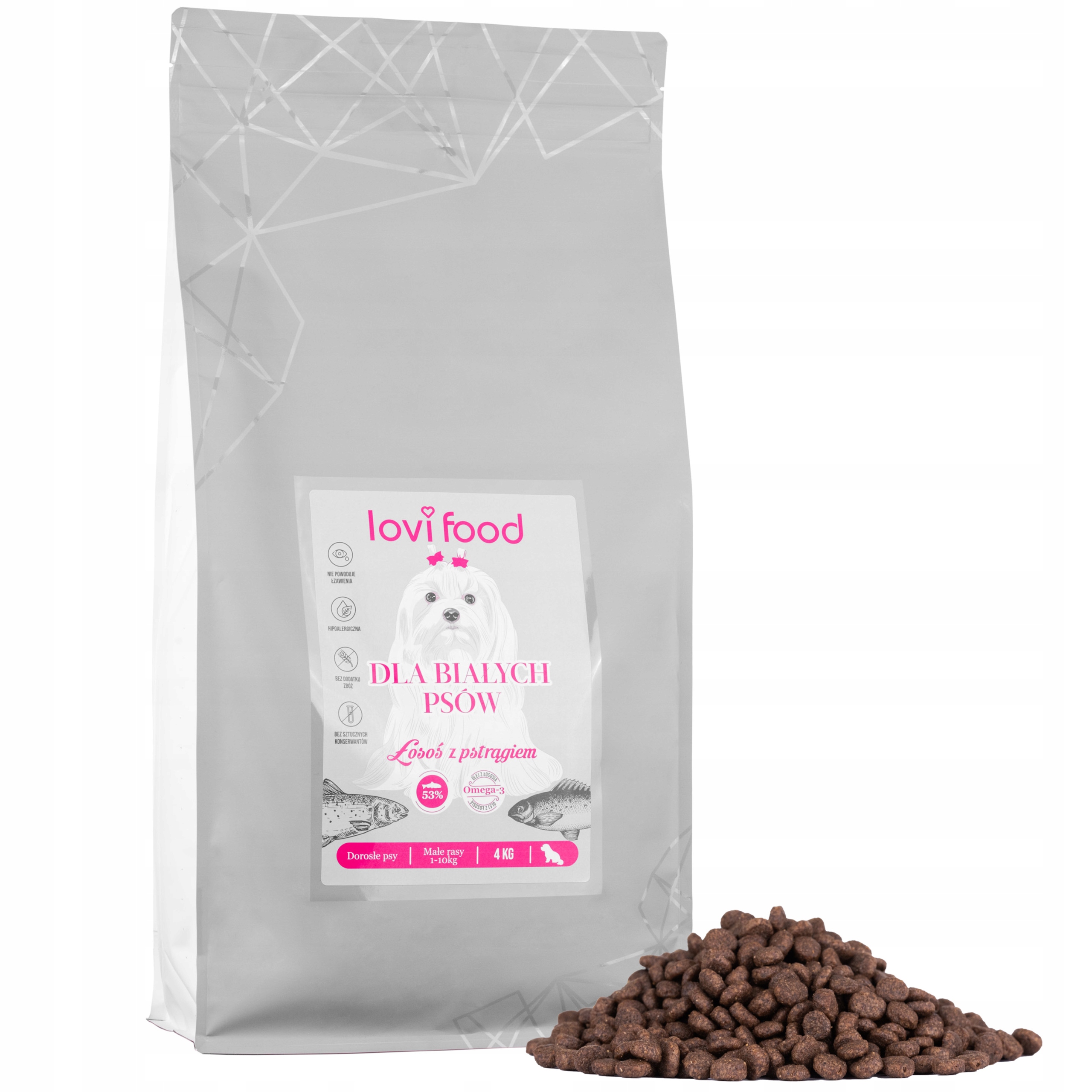 Levně Lovi Food Losos s pstruhem pro bílé psy malých plemen 4 kg