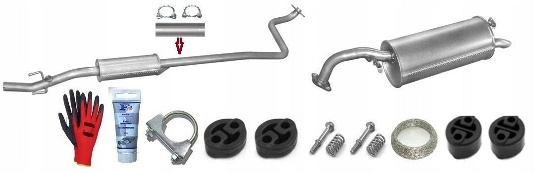 Toyota Yaris 1.0i-16V 1999-2005 sada tlumičů výfuku bonus