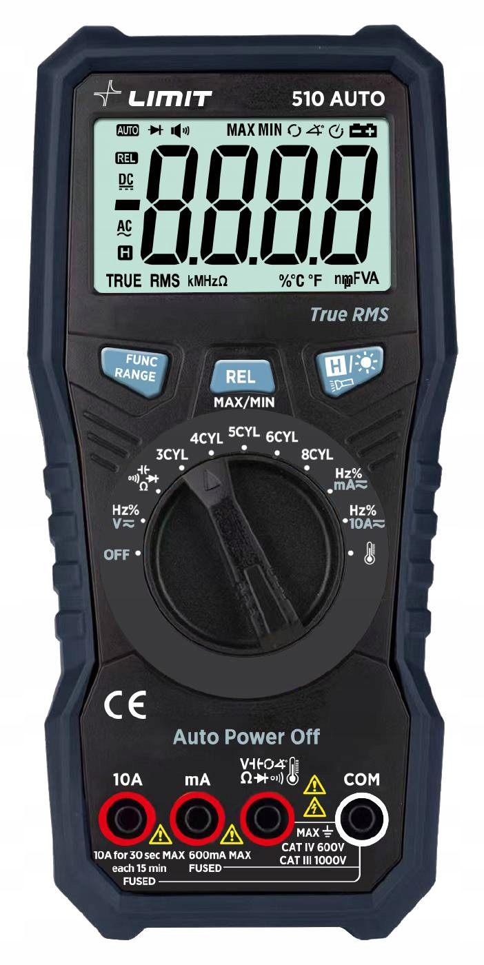 Digitálny multimetr True Rms Limit DM 510 Auto s baterkou Cat IV 600V