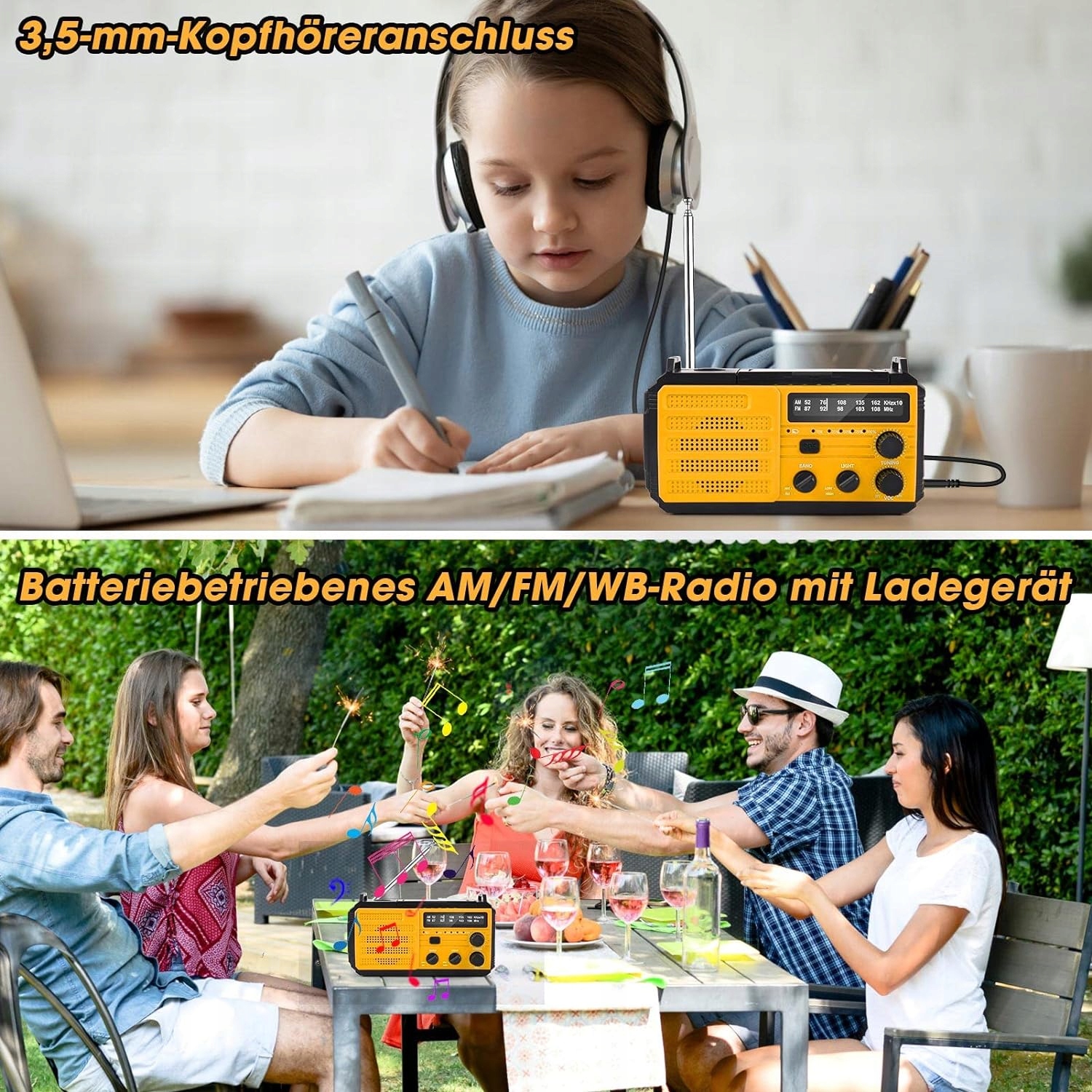 Radio SOLARNE Sieciowo-Bateryjne AM FM 8000mAh Powerbank Latarka LED Dynamo Radio AM FM