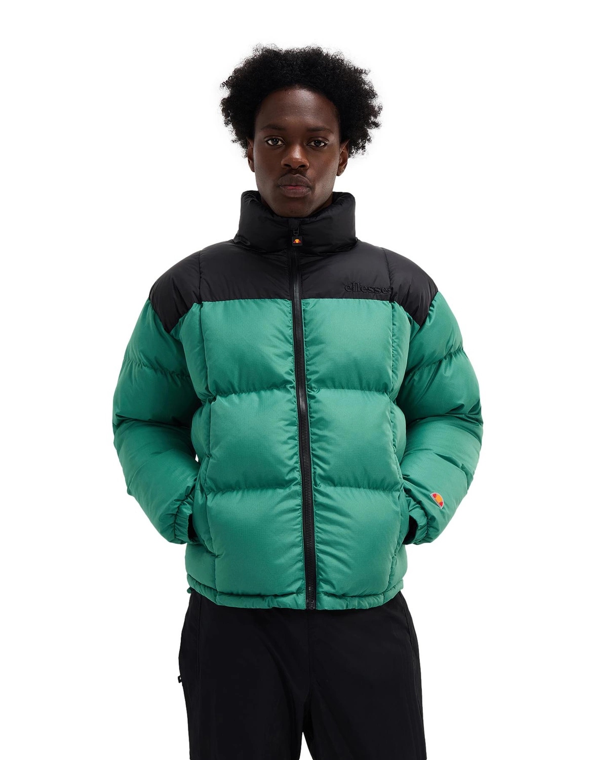 Pánská péřová prošívaná zimní bunda Ellesse bez kapuce Argent