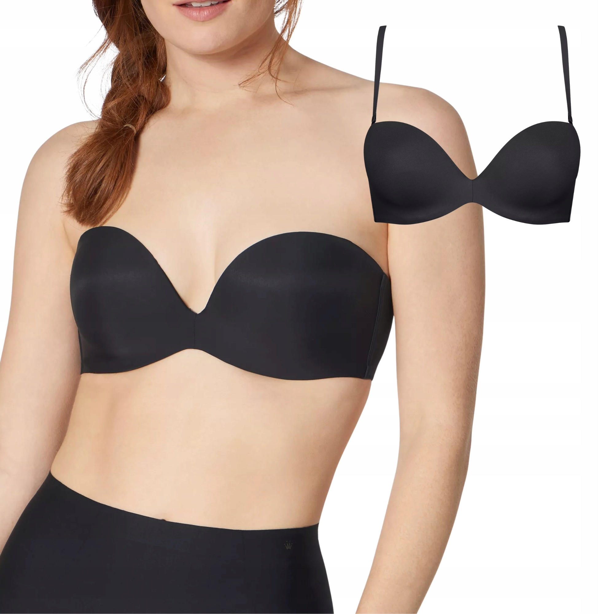 Podprsenka bardotka strapless push-up Triumph Stepy Soft 01 Wdp černá 75D