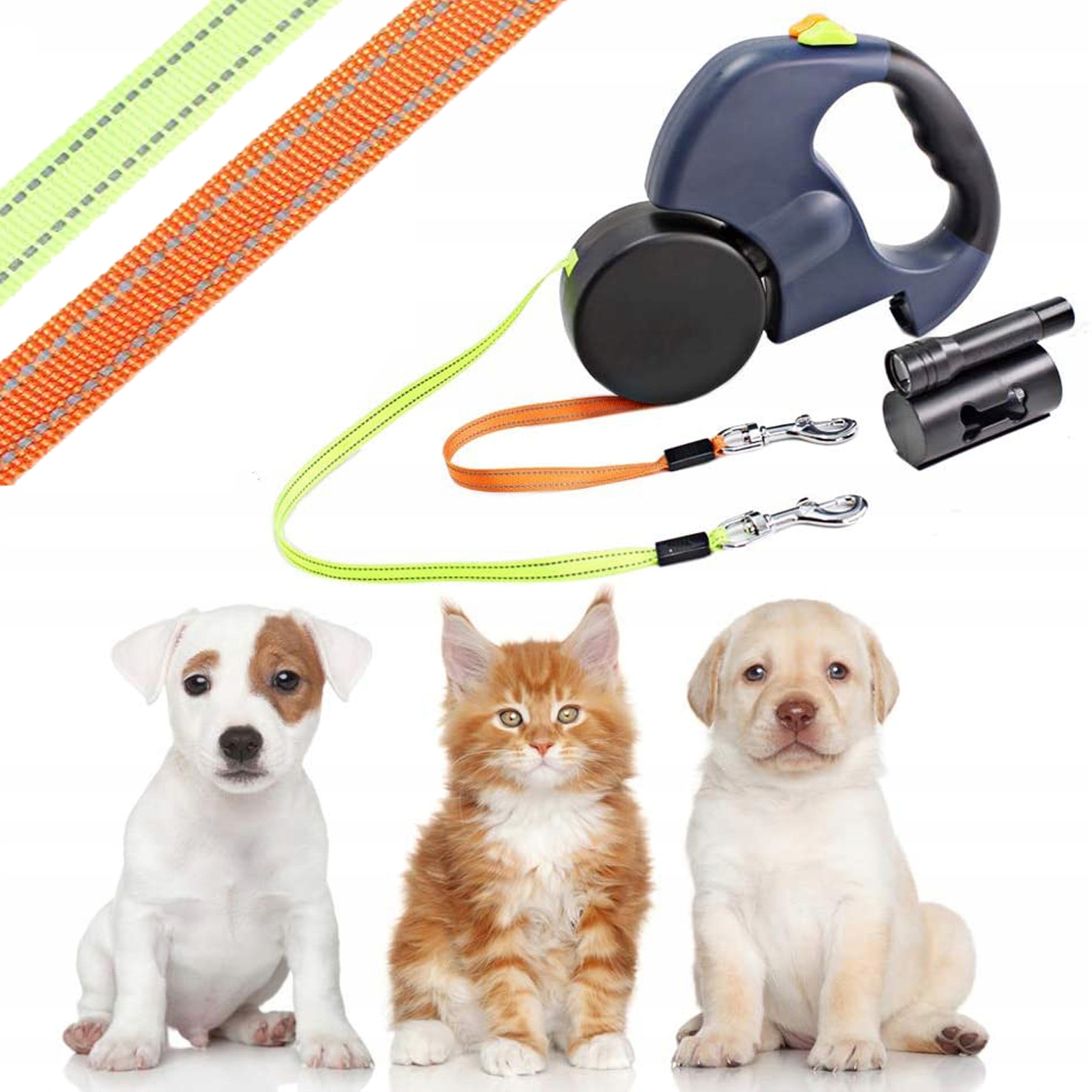 Levně Dvojitá Pružná Vodítko Pro Psa 3M Elastická Pružná Vodítko Pro Psa