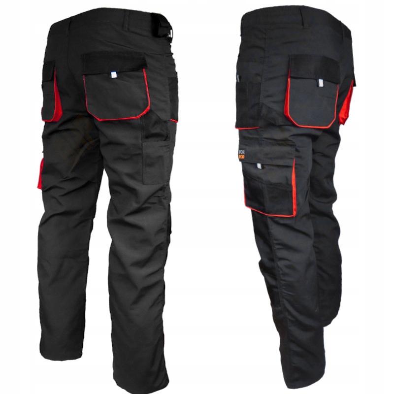 SPODNIE ROBOCZE MOCNE MONTERSKIE CZARNE BHP 58 Stan (wysokość w pasie) inny