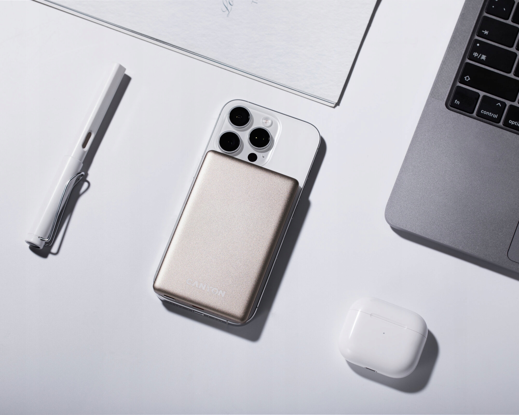 CANYON Powerbank OnPower 505 slim Magsafe 5000 mAh PD20W Beżowy — 13