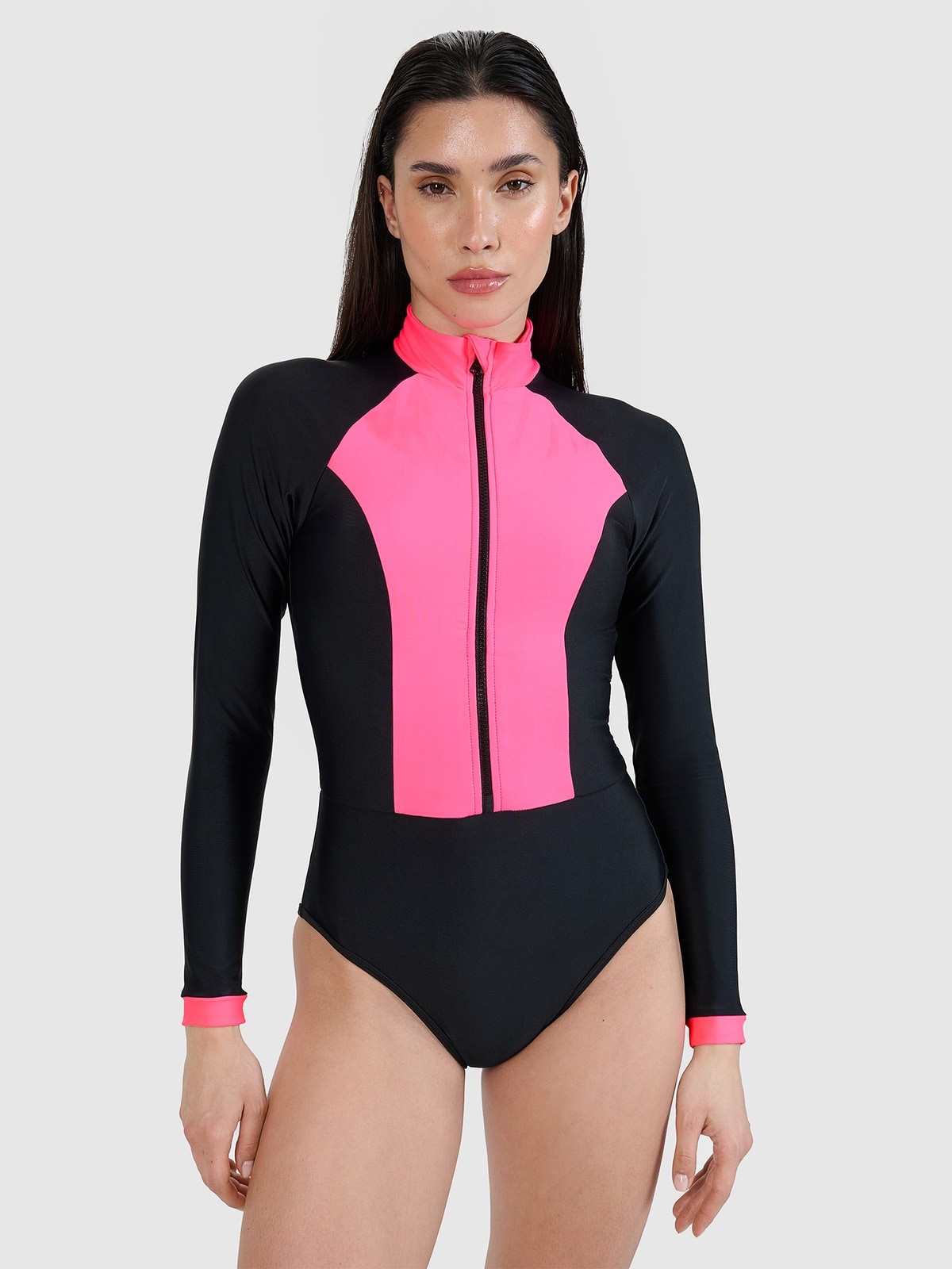 4F Dámské plavky s dlouhým rukávem růžové Velikost S