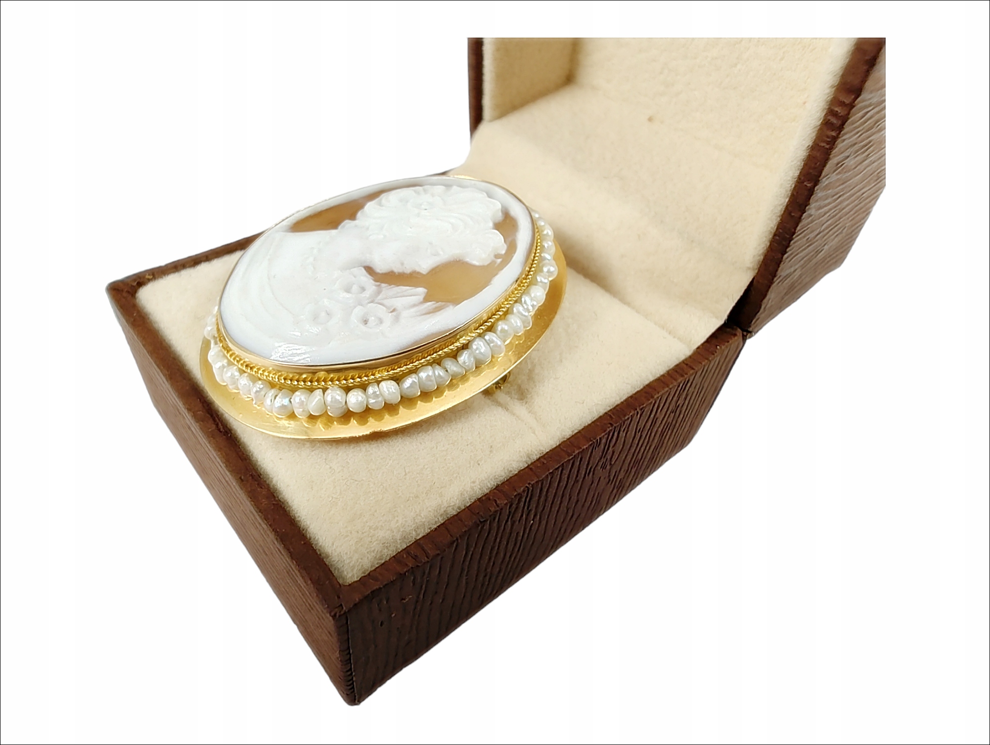 Złota Broszka Zawieszka 2w1 Kamea p750 7,19g Dł3,5cm Waga 7.19 g