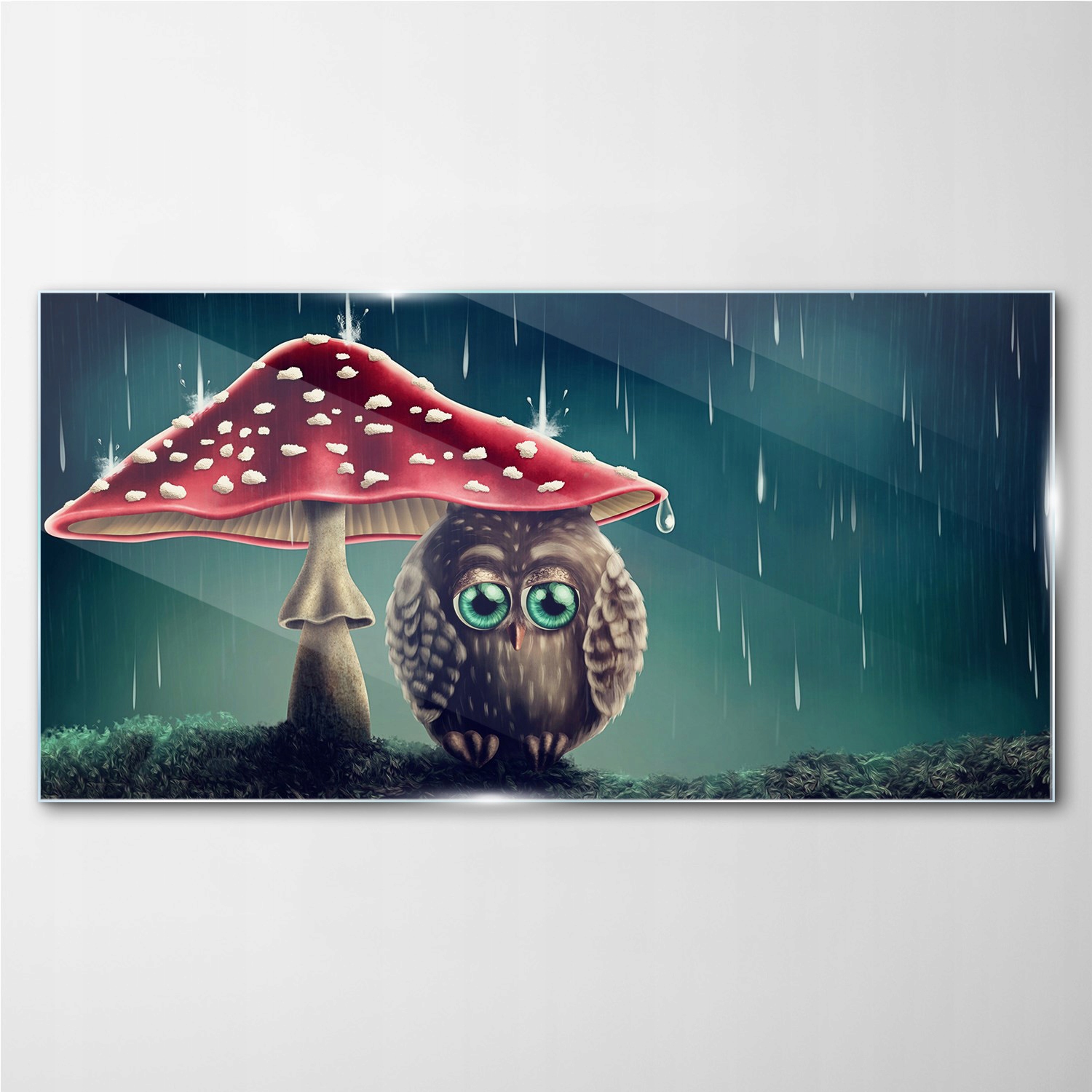 

Foto obraz szklany na ścianę Ptak grzyb 140x70 cm