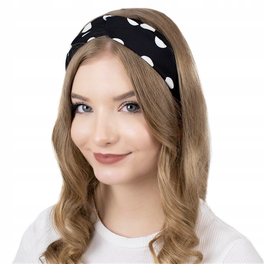 OPASKA DO WŁOSÓW czarna PIN UP bandamka KROPKI Model 35172