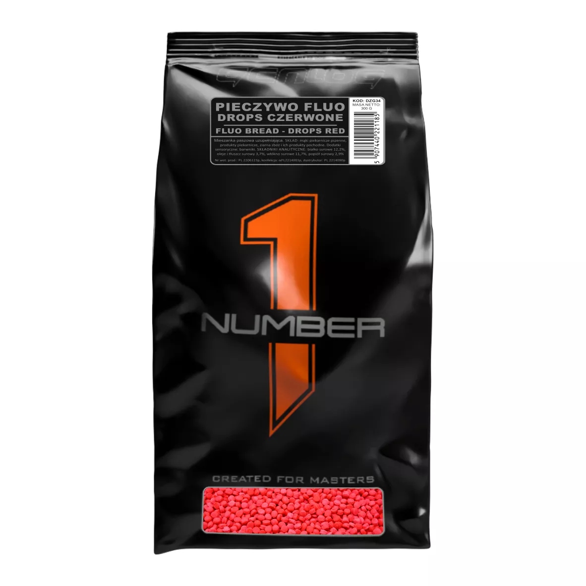 Genlog Pieczywo Fluo Drops Czerwony 300g DZG34