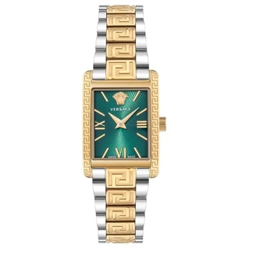 Dámské Hodinky Versace VE1C01525 Tonneau Lady Silver Gold Na Náramku