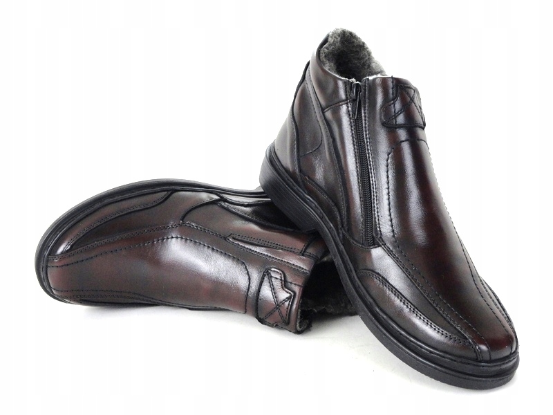 OBUWIE ZIMOWE KOZAKI SUWAK SKÓRA 155 BRĄZ 45 Model KOZAKI