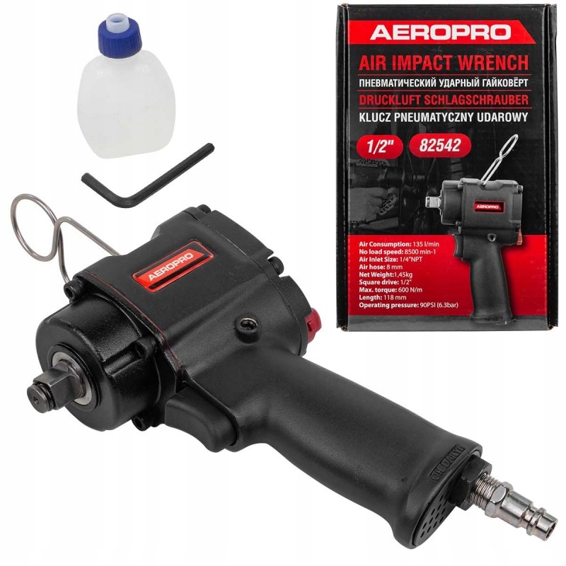 Pneumatický skrutkovač 600 Nm 1/2" Compact Rockforce