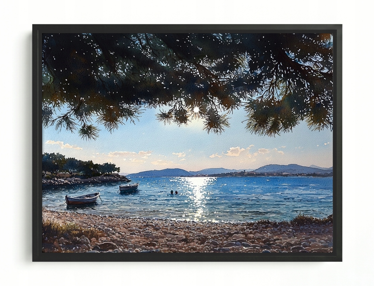 Obraz Rám Americký Box Krajina Chorvatsko Čiovo Pláž Moře Slunce 80x60