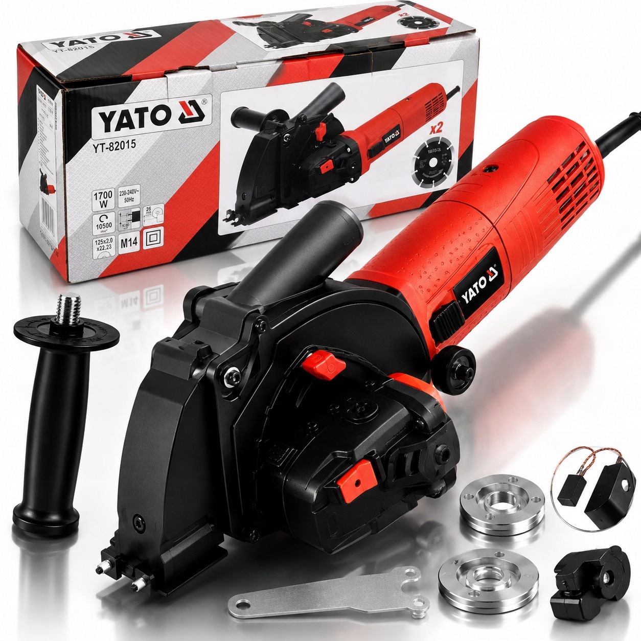 Bruzdownica Elektryczna 1700W 125MM Yato Mocna Zestaw Dwie Tarcze