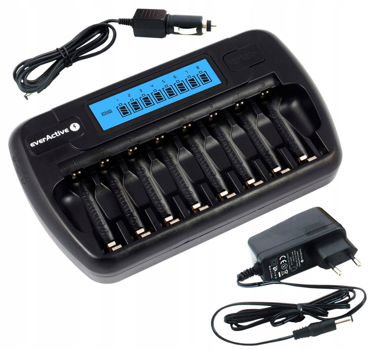 

Szybka Ładowarka 8X Aa/aaa 230/12V LCD Odświeżanie