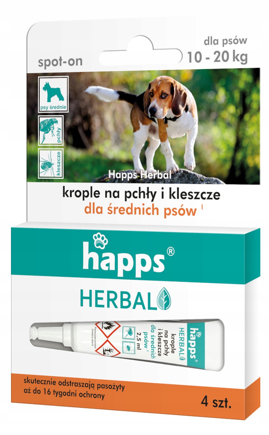 

Krople Na Pchły Kleszcze Dla Psów 10-20 Kg Happs