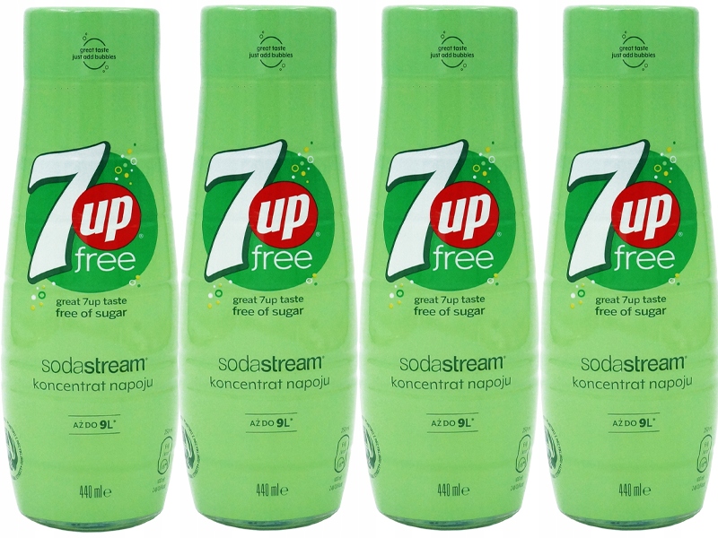 4x SYROP KONCENTRAT 7up FREE DO SATURATORA SODASTREAM 9L NAPOJU z 440ml Kod producenta 7upzerox4