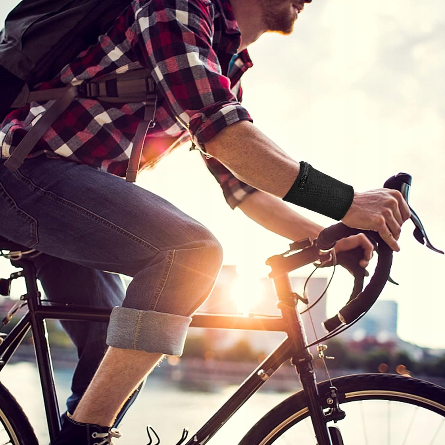 4X SPORTOWA OPASKA NA RĘKĘ NADGARSTEK Z KIESZONKĄ DO BIEGANIA SPORTU Rodzaj do ręki