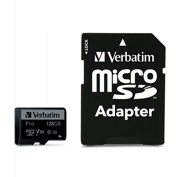 Paměťová karta Micro Sdxc Verbatim Pro U3 128GB (90/45 MB/s) Class 10 U3