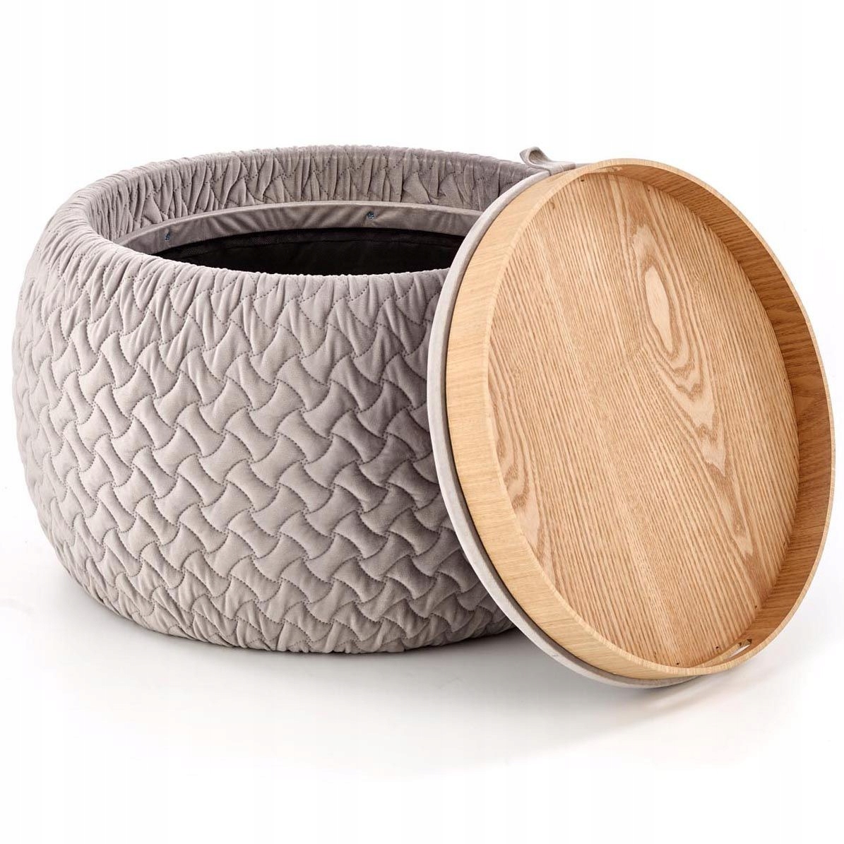 

Okrągły stolik pufa z tacą pojemnikiem Bono