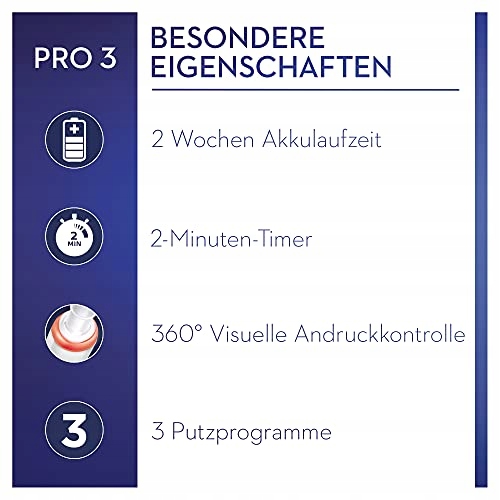 ORAL-B PRO 3 3000 SZCZOTECZKA ELEKTRYCZNA 3 TRYBY KONTROLA NACISKU CZARNA — miniatura 4