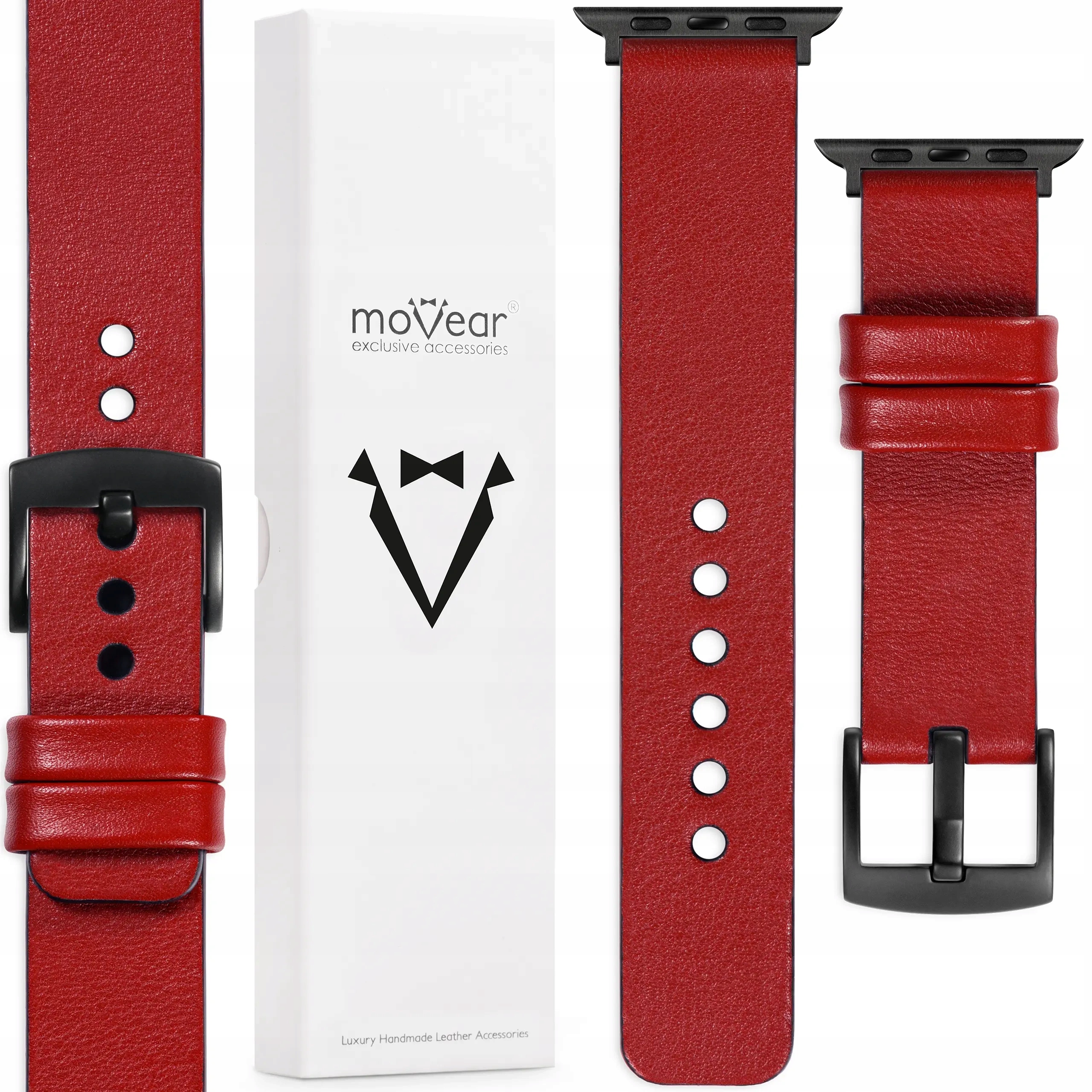 Kožený řemínek 22 mm pro Apple Watch 10 9 8 7 6 5 Se 42-40 mm Polský Movear
