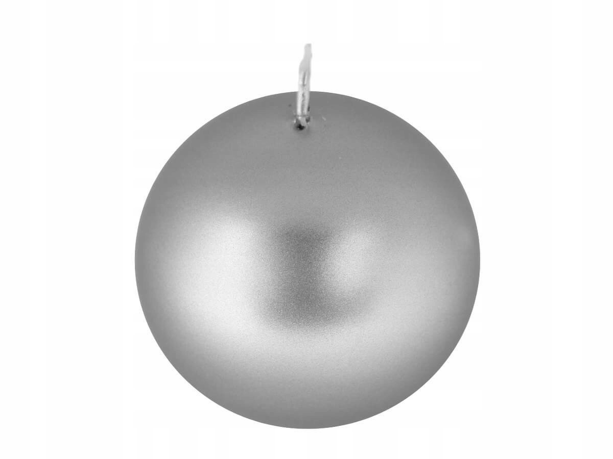 

Świeczka kula ozdobna K4 metalik 10cm Srebrna