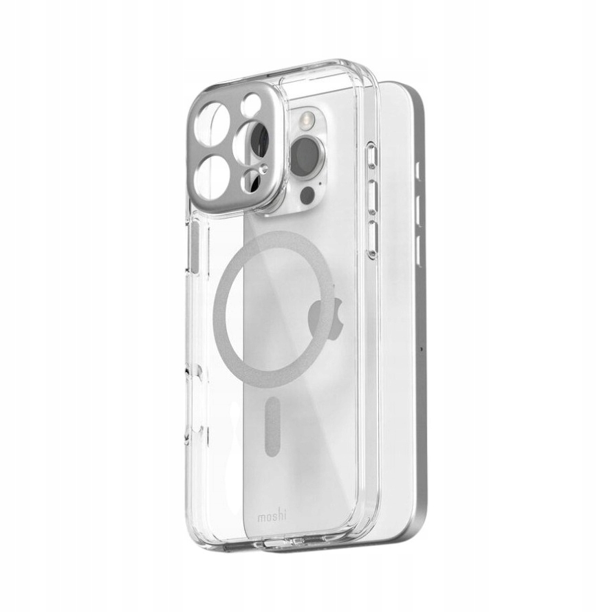 Etui do iPhone 16 Pro Max Moshi iGlaze MagSafe srebrne